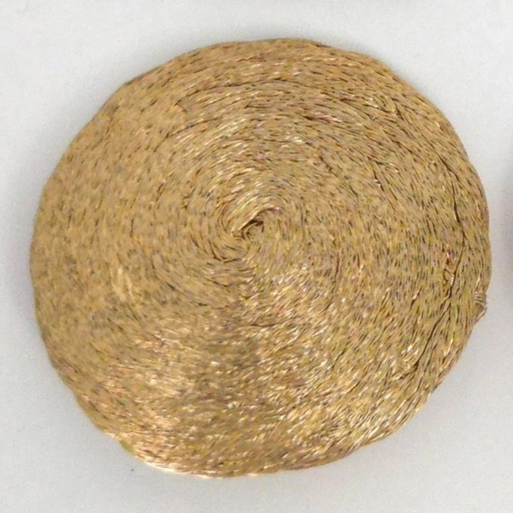 Vintage‎ Gold Metal Braided Rope Cable Round Circle Clip Earrings